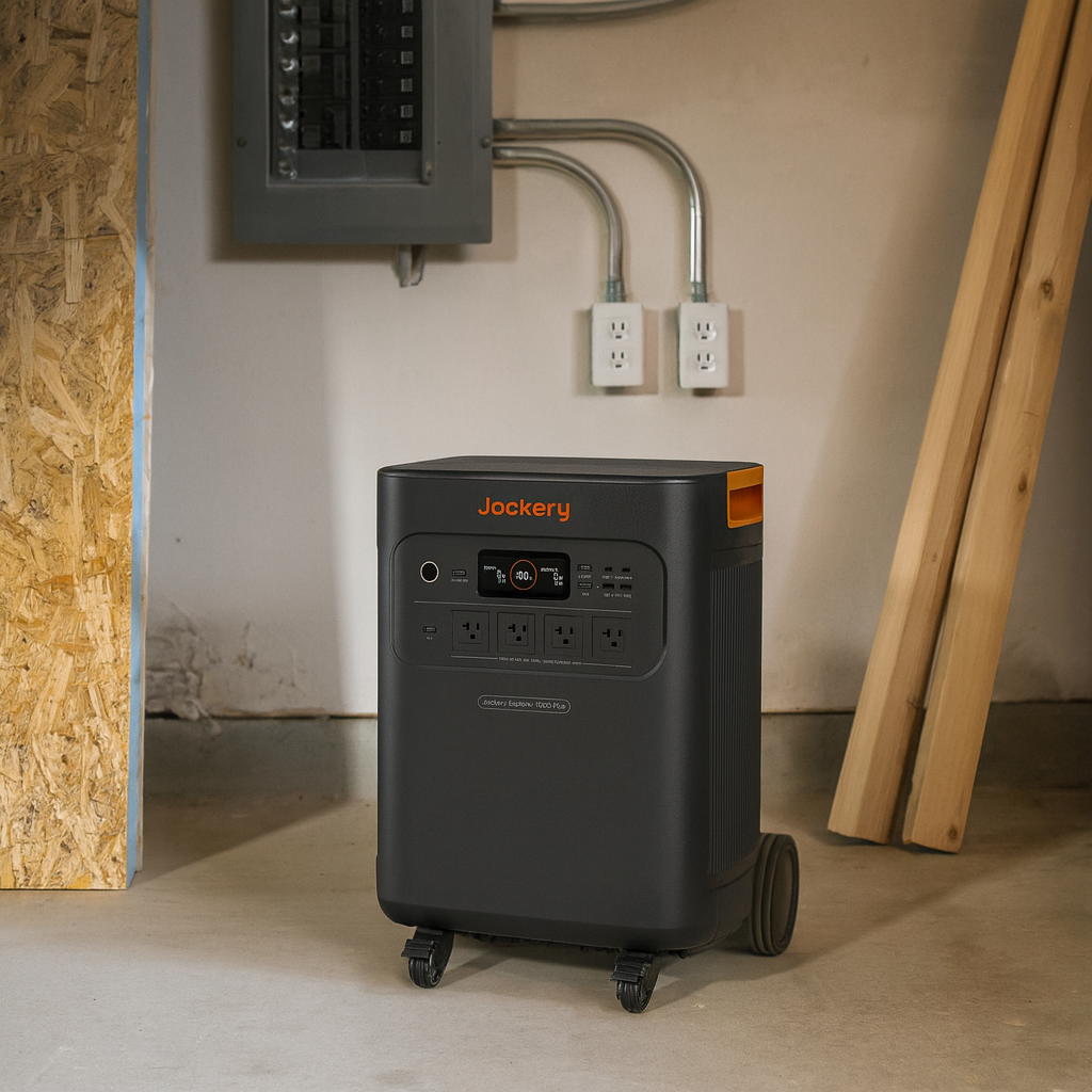 Jackery Solar Generator 5000 Plus Portable Backup Power Station With 7200W Rated Power And 14400W Surge 120V 240V lifestyle hero image