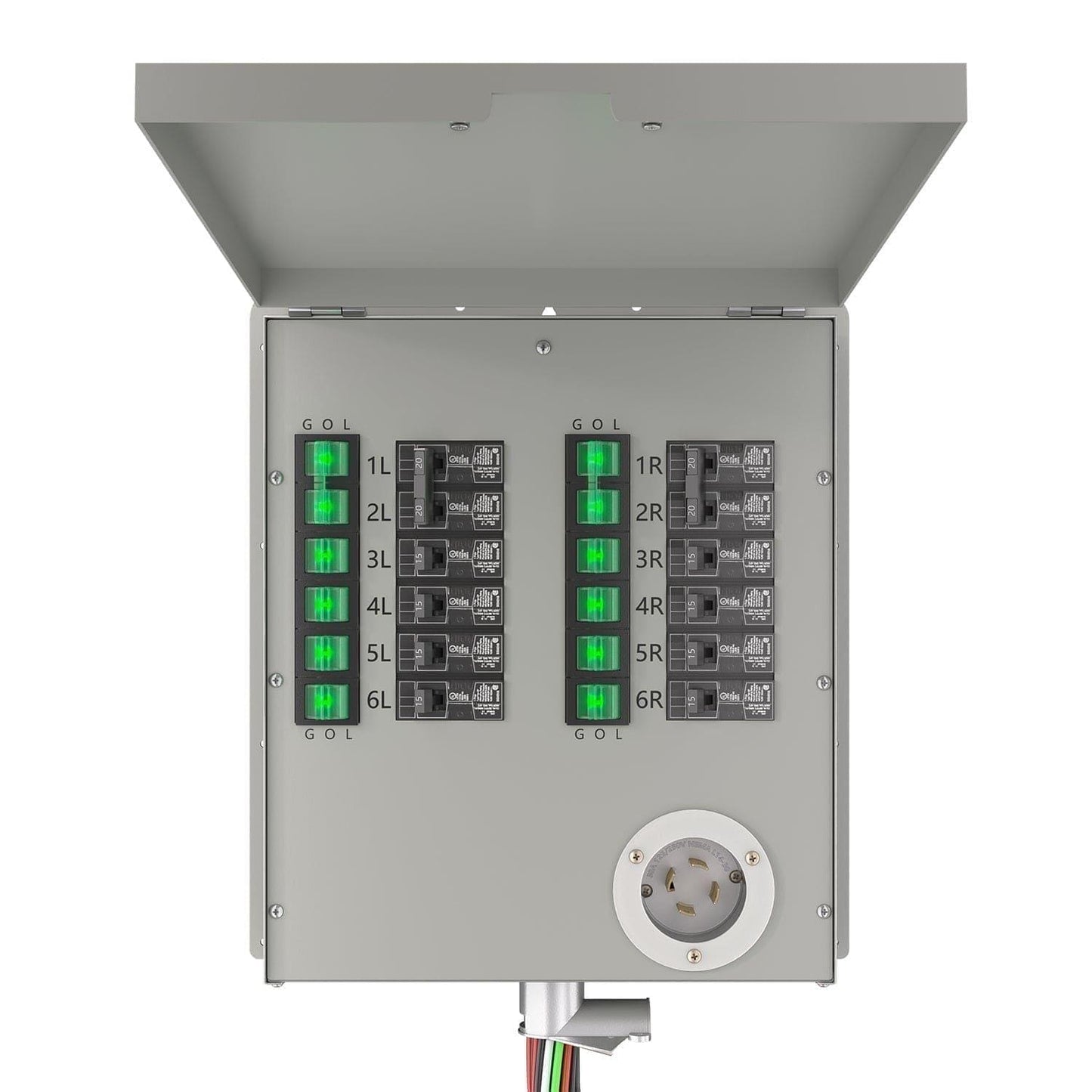 Reliance Controls 12-Circuit 120/240V 30A Non-Automatic Transfer Switch RXT12 Compatible with AFCI and GFCI Breakers