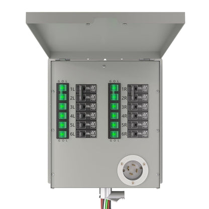 Reliance Controls 12-Circuit 120/240V 30A Non-Automatic Transfer Switch RXT12 Compatible with AFCI and GFCI Breakers