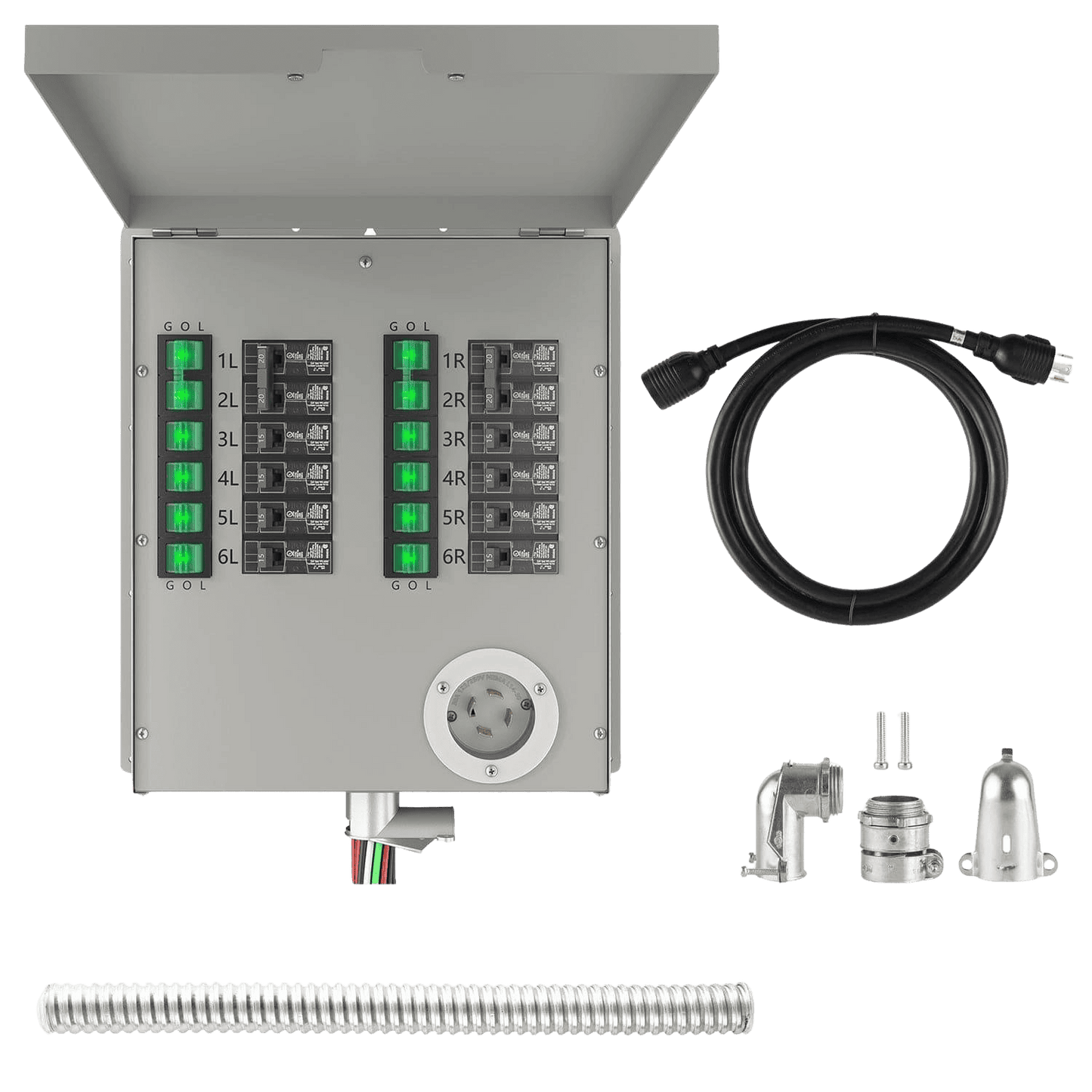Reliance Controls 12-Circuit 120/240V 30A Non-Automatic Transfer Switch RXT12 Compatible with AFCI and GFCI Breakers