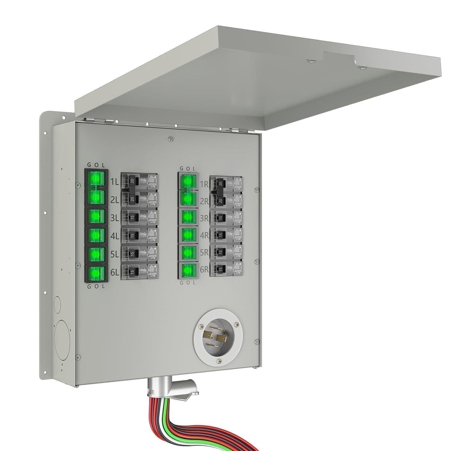 Reliance Controls 12-Circuit 120/240V 30A Non-Automatic Transfer Switch RXT12 Compatible with AFCI and GFCI Breakers