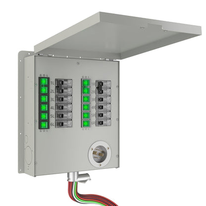 Reliance Controls 12-Circuit 120/240V 30A Non-Automatic Transfer Switch RXT12 Compatible with AFCI and GFCI Breakers
