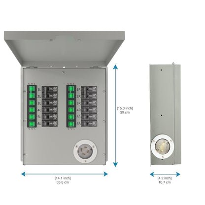 Reliance Controls 12-Circuit 120/240V 30A Non-Automatic Transfer Switch RXT12 Compatible with AFCI and GFCI Breakers