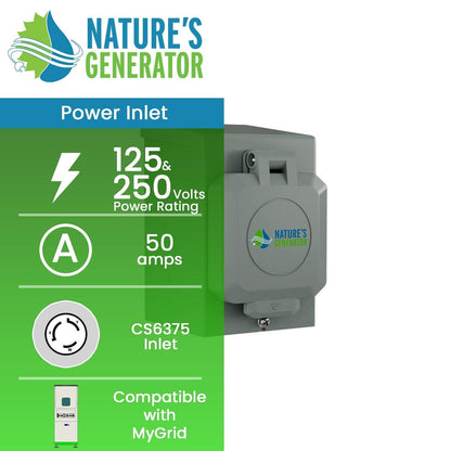 Nature's Generator 50A Power Inlet Box CS6375 Inlet Connector for Generator Transfer Switch