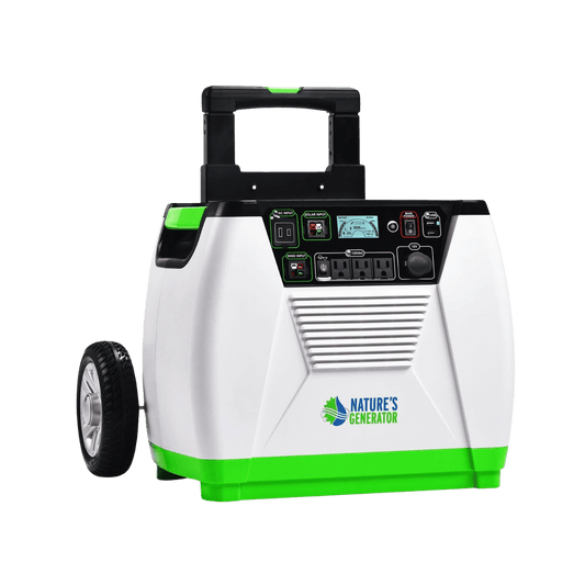 Nature's Generator 1800W Power Station for Backup and Off Grid Living with Solar Wind or Alternating Current Charging