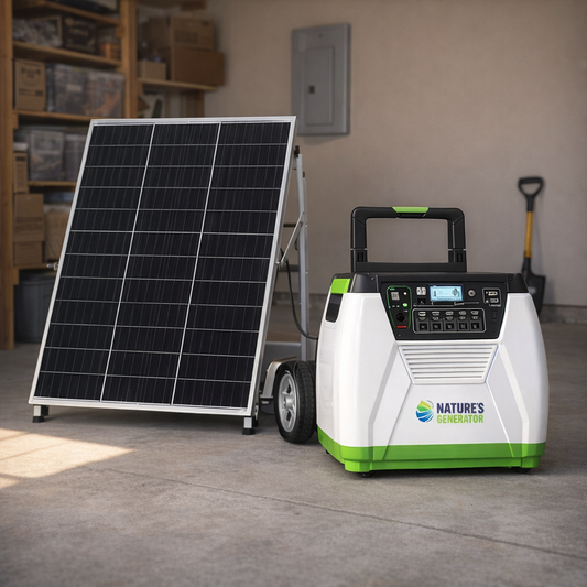 Nature's Generator Gold System Portable Solar Power Station 1800 W Includes High Output Solar Panel Model 1800 — lifestyle hero image
