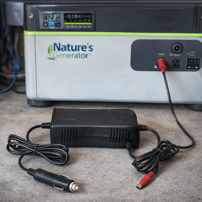 Nature's Generator Lead Acid Battery Car Charger For Standard 1800 And Elite Systems — lifestyle hero image