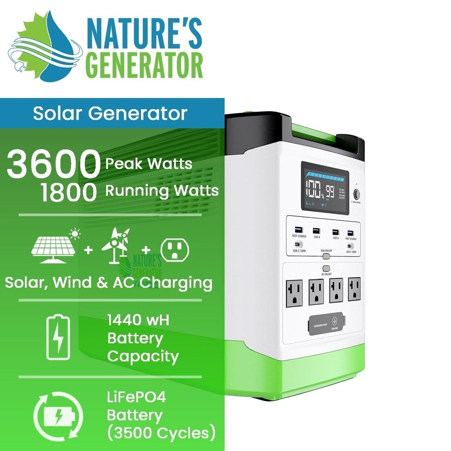 High Capacity Expandable Lithium 1800 Power Station