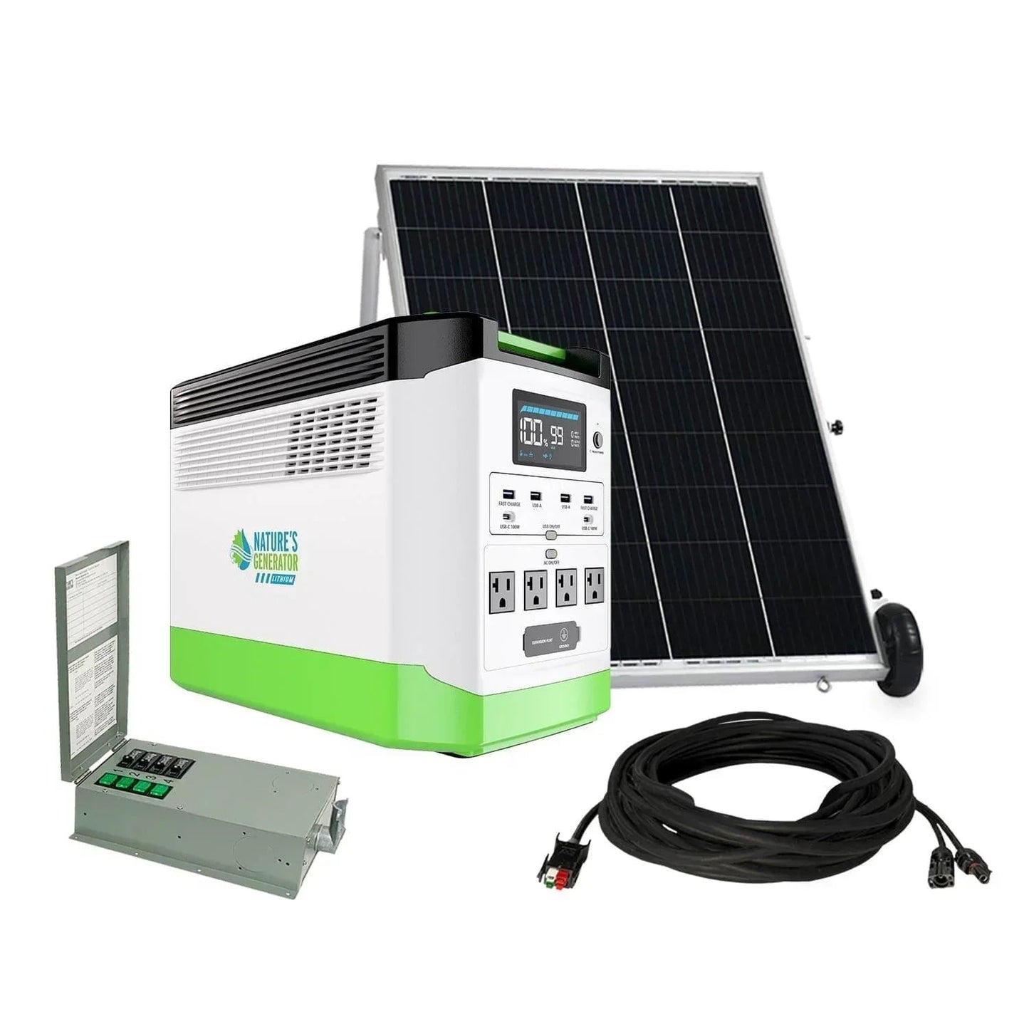 Nature's Generator Lithium 1800 Solar Generator and Transfer Switch