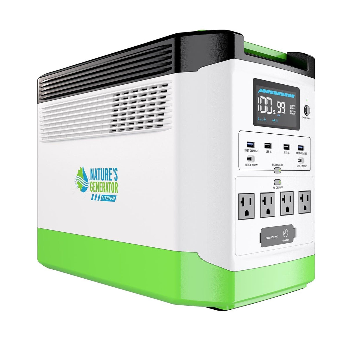 Lithium 1800 Solar and Wind Generator 1800W Power Station with Dual Charging Outdoor Use