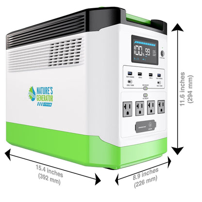 Lithium 1800 Solar and Wind Generator 1800W Power Station with Dual Charging Outdoor Use