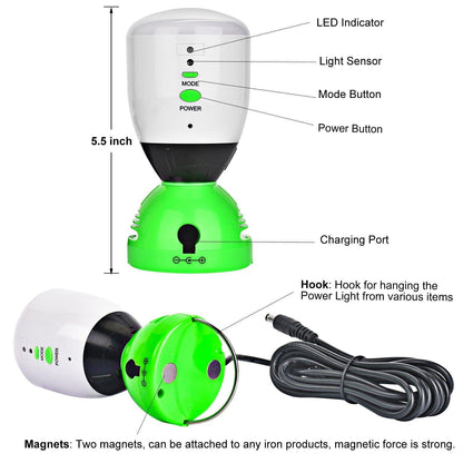 Nature's Generator Power Light 400 Lumens 4 Pack Includes 10 Foot Connection Cable Auto Sensing On Off