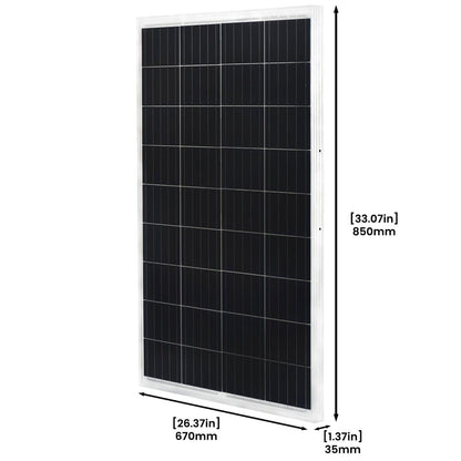 Renogy 100W Monocrystalline Rigid Solar Panel With MC4 Cable Kit Kickstand For Battery Charging