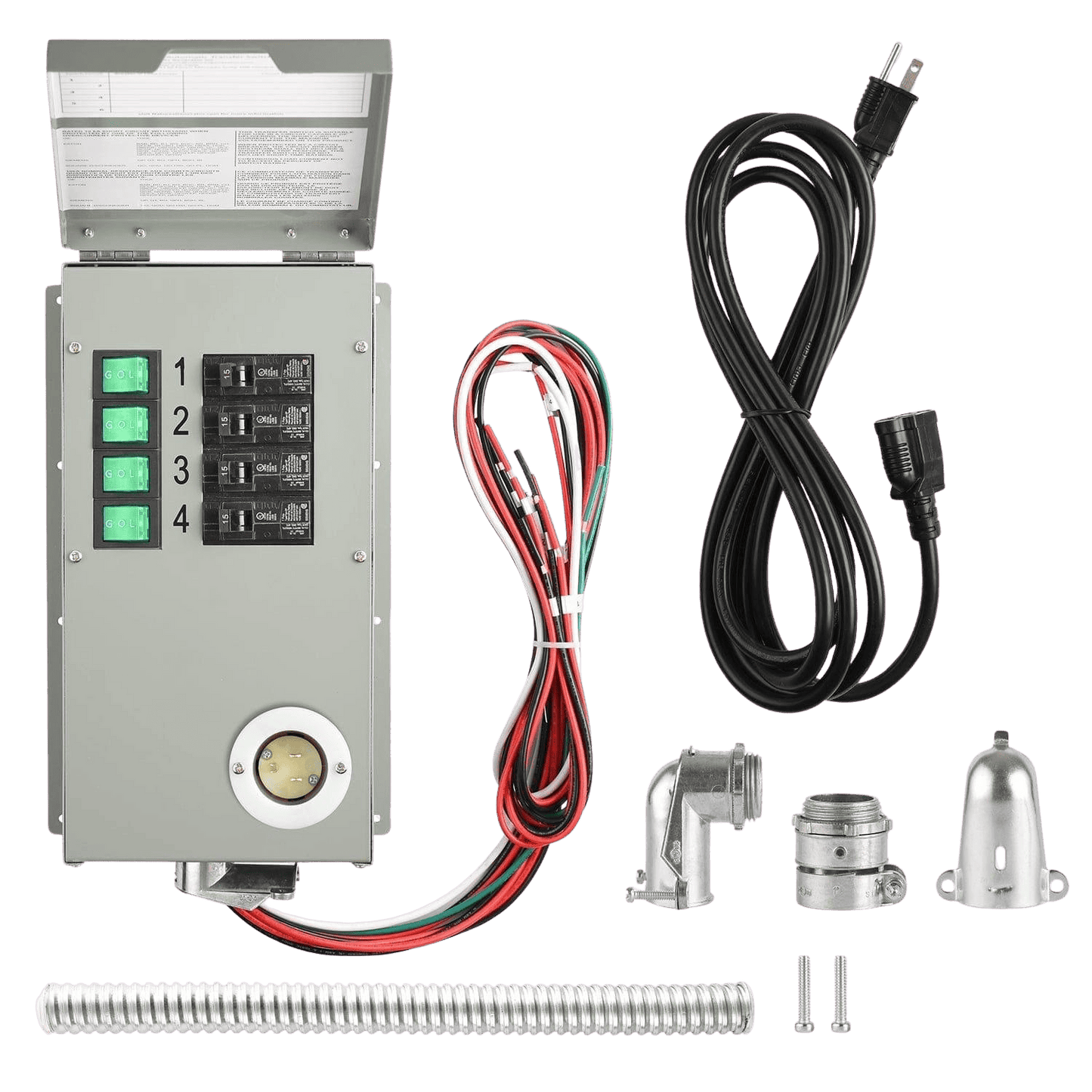 Non Automatic Transfer Switch 120V 15A 4 Circuit For Home Generator Power And Emergency Backup