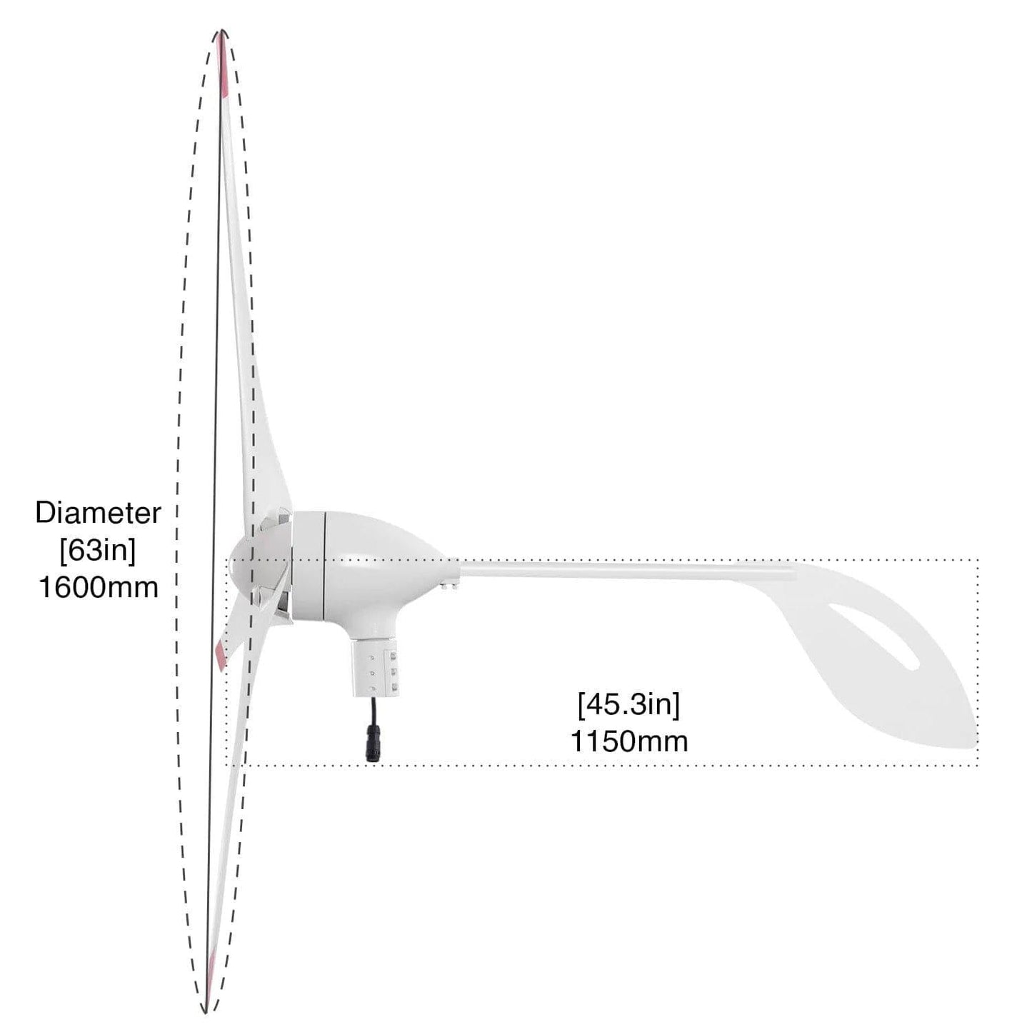 Nature's Generator 350W Wind Turbine For Wind Powered Charging And Generator Backup