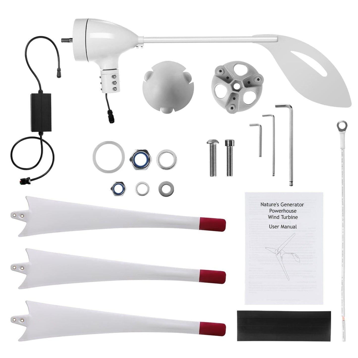 Nature's Generator 350W Wind Turbine For Wind Powered Charging And Generator Backup