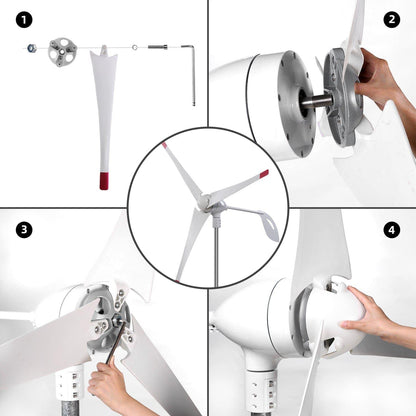 Nature's Generator 350W Wind Turbine For Wind Powered Charging And Generator Backup