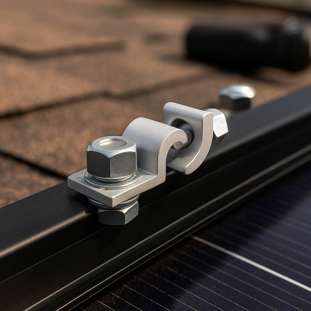 SunModo NanoRack Grounding Lug for Rail-Less System, Bonding Lug for SMR Rails NanoRack lifestyle hero image