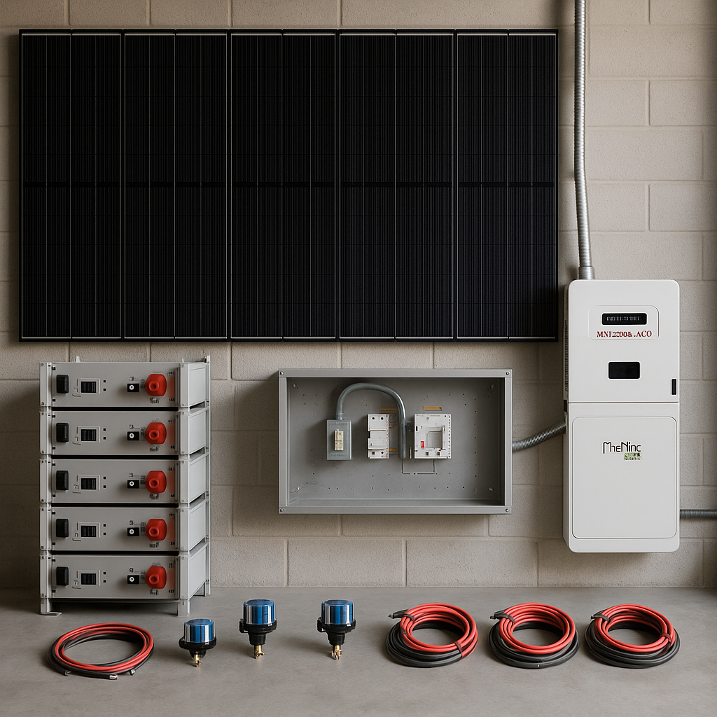 MidNite Solar Hybrid Solar Kit 11.4 kW 120/240V Inverter With 25.6kWh LiFePO4 Battery Storage lifestyle hero image