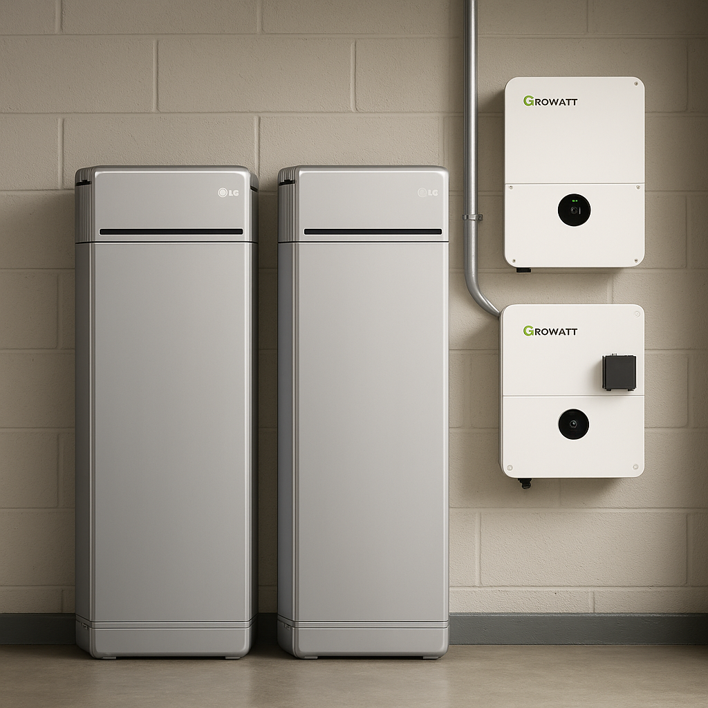 LG 16H Prime 16 kWh High-Voltage Battery Bundle With Growatt 7.6 kW Or 11.4 kW Grid-Tie Inverter lifestyle hero image