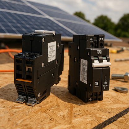 MidNite Solar Din Rail Mount Breaker MNEPV15-600-2PP 15A 600 Volts Direct Current Two-Pole For Pv And Dc Apps lifestyle hero image