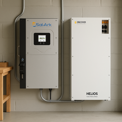 Sol-Ark 15K-2P Hybrid Inverter System With Discover Helios 16kWh Battery For Whole-Home Backup lifestyle hero image