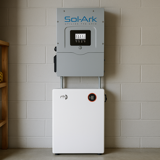 Sol-Ark 12kW Hybrid Inverter Bundle MNPowerflo16 Energy Storage System With 16.1 kWh Lithium Wall Mount Battery lifestyle hero image