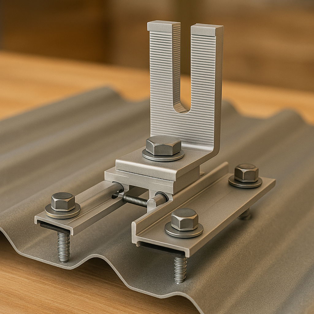 SunModo MRB Rail-Less Metal Roof Mounting Attachment for Corrugated, R-Panel and Standing Seam Roofs lifestyle hero image