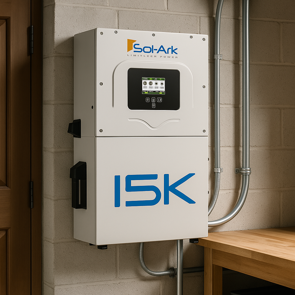 Sol-Ark 15K-2P All-In-One Hybrid Inverter 19500W PV Input 15000W Output 48V Split Phase lifestyle hero image