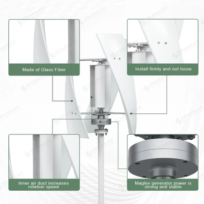 Vertical Wind Generator 500W 12V 24V pole Not Included