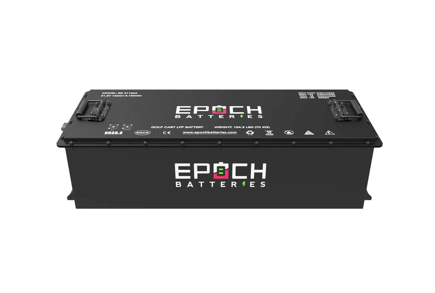 Epoch Batteries 48V 160Ah - LiMax Series - Lithium (LiFePO4) Golf Cart Battery - Complete Kit