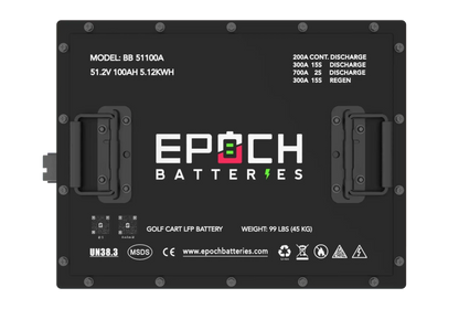 Epoch Batteries 48V 105Ah - LiMax Series - Lithium (LiFePO4) Golf Cart Battery - Complete Kit