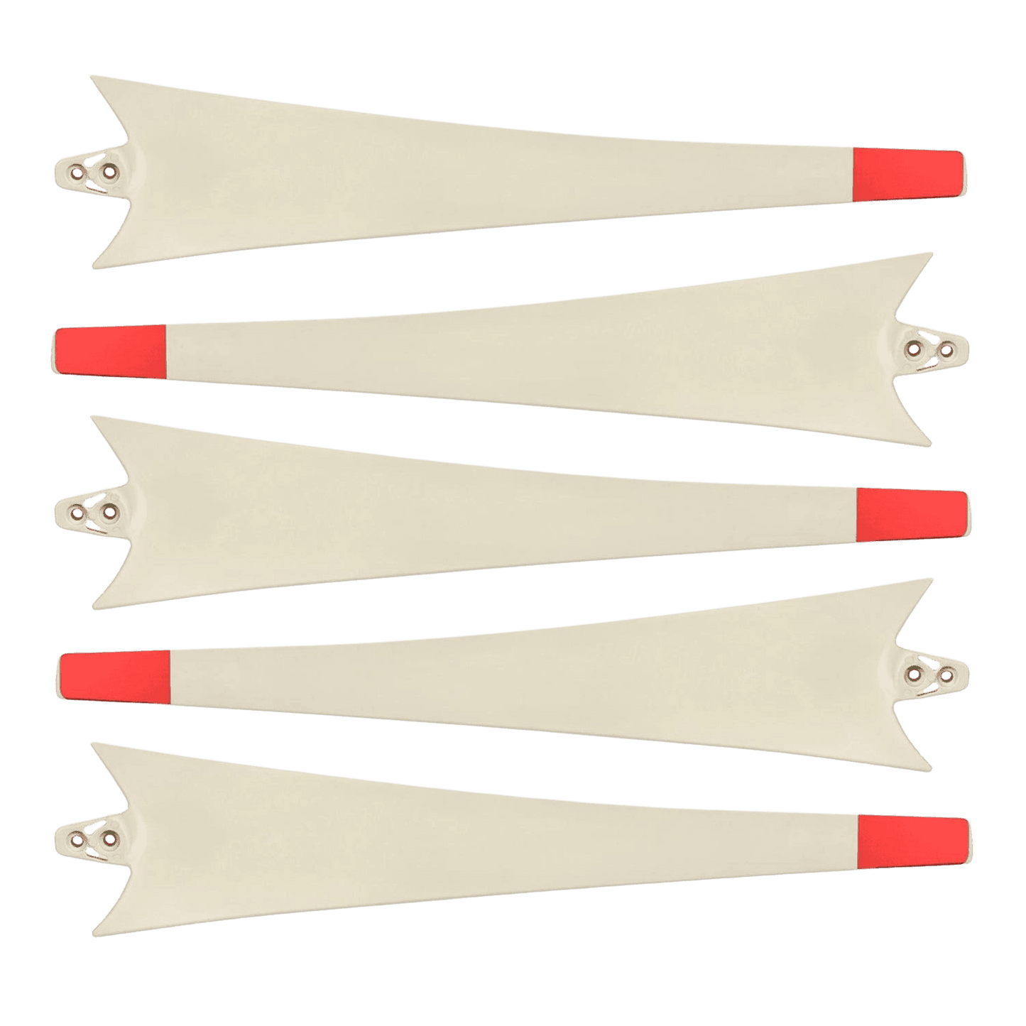 Replacement Fiberglass Nylon Composite Blades for 150W Wind Turbine Set of 5 With Red Tip Visibility