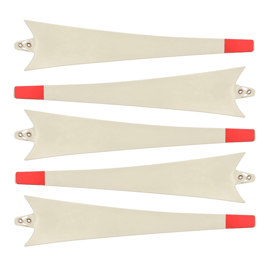 Replacement Fiberglass Nylon Composite Blades for 150W Wind Turbine Set of 5 With Red Tip Visibility